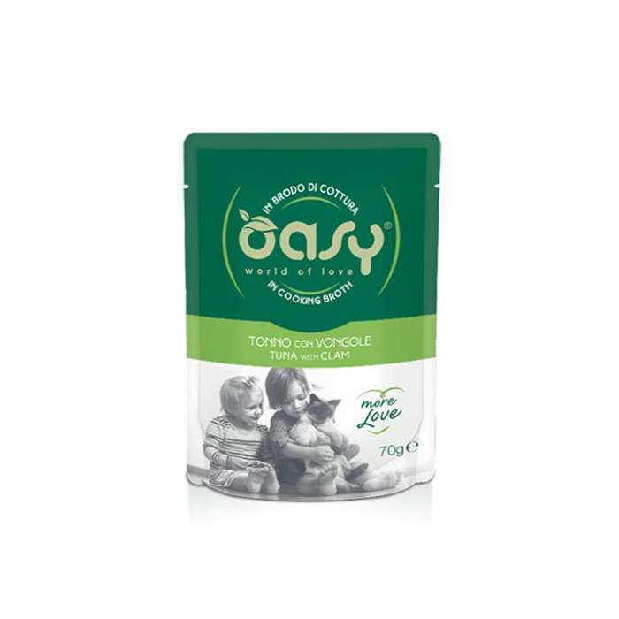 OASY CAT ML VREČKA S TUNO IN ŠKOLJKAMI 70g